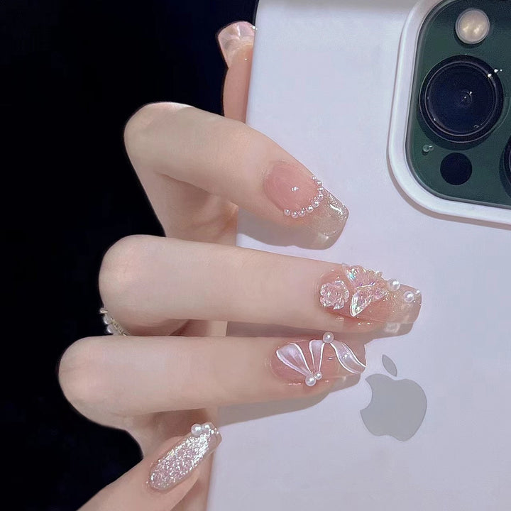 Artistic Butterfly-Inspired Press-On Nail Set Bowlift