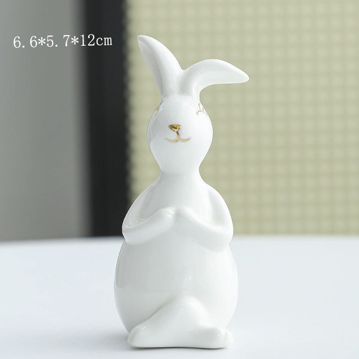 Decorative Ceramic Bunny Figurine Bowlift