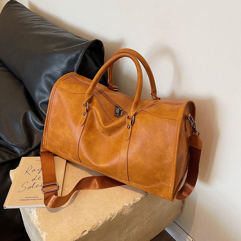 Luxurious Leather Travel Duffle Bag Bowlift