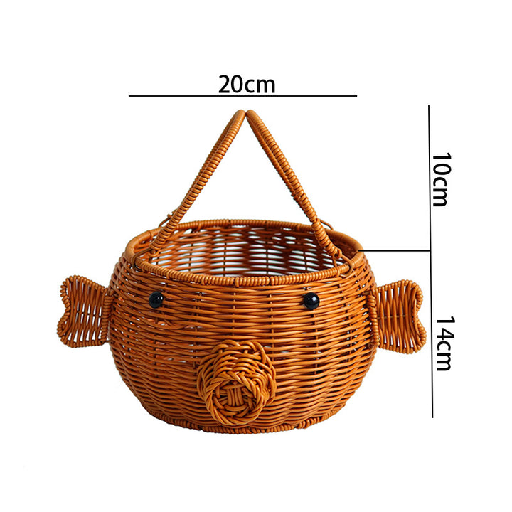 Cute Rabbit Ears Woven Storage Basket Bowlift