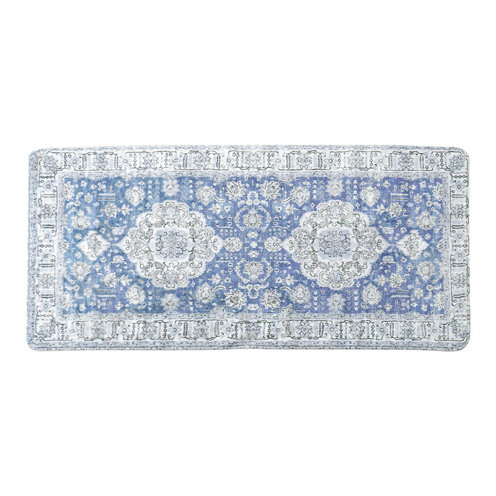 Vintage-inspired runner rug for hallway and kitchen with medallion pattern and non-slip backing Bowlift
