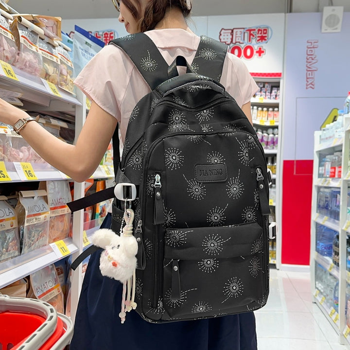 Floral-Printed Backpack with Adjustable Straps Bowlift