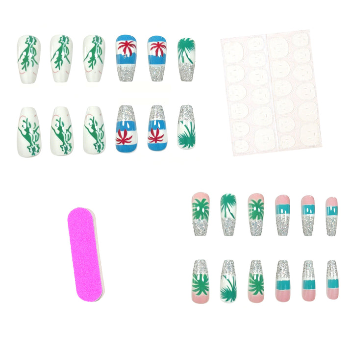 Tropical Paradise Acrylic Nail Art Bowlift