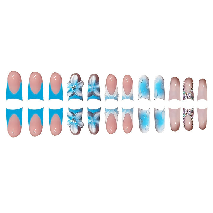 Elegant Artistic Floral Acrylic Nail Set Bowlift