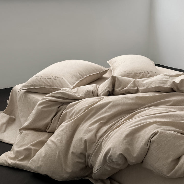 Washed Belgian Linen Duvet Cover Set with Pillowcases