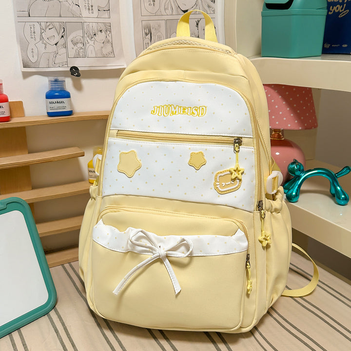 Charming Decorative Star-Embellished Backpack Bowlift