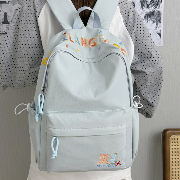 Stylish Embroidered Graphic Backpack Bowlift