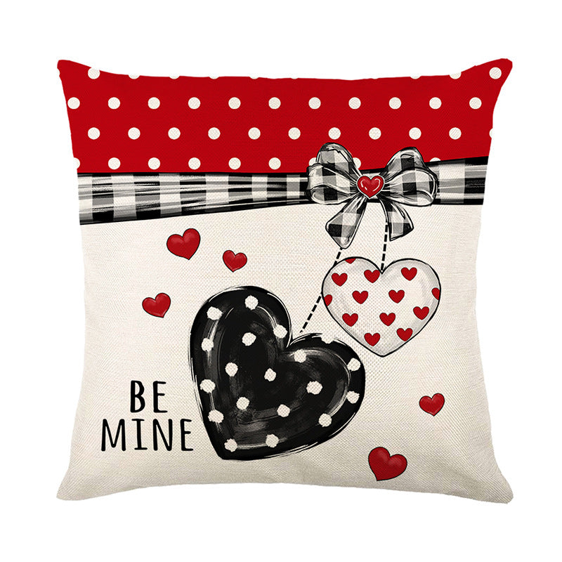 Romantic Decorative Throw Pillow Cover with Script Love Motif