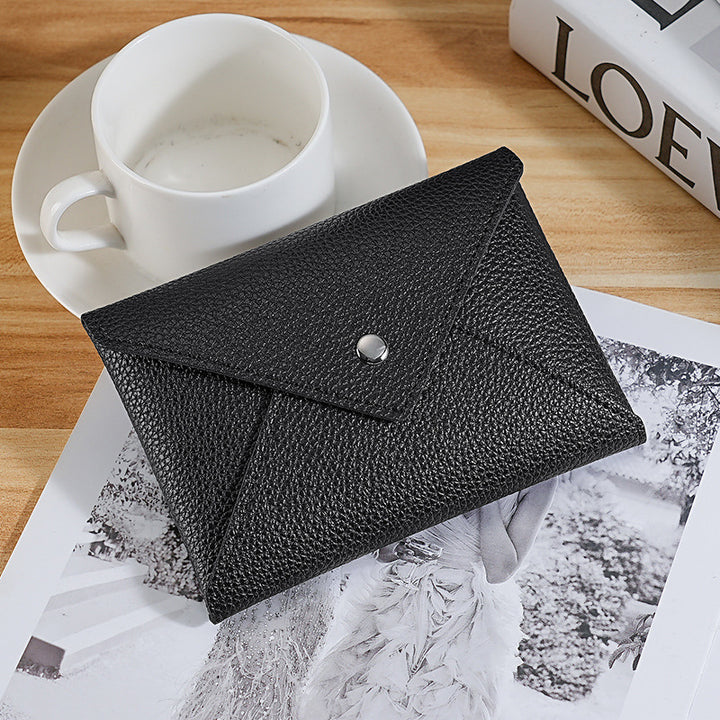 Textured Leather Envelope Wallet