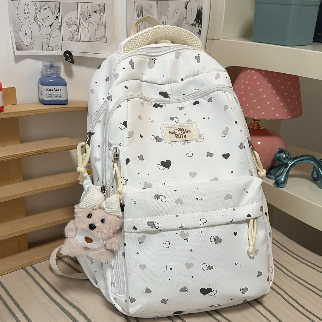 Cute Heart-Patterned Backpack Bowlift