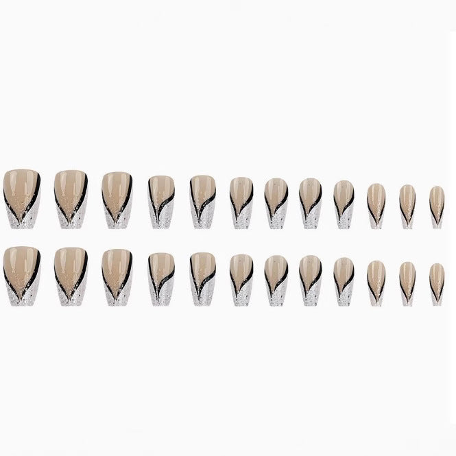 Artistic Long Coffin Nail Enhancements Bowlift