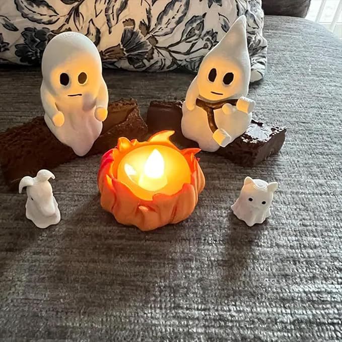 Creative Ghost Campfire Figurine Set Bowlift