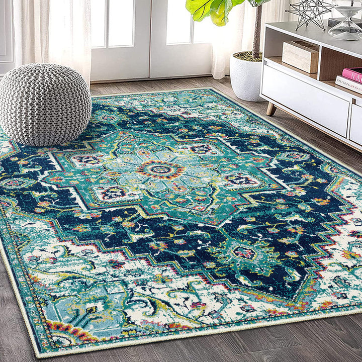 Vintage Floral Pattern Area Rug Bowlift