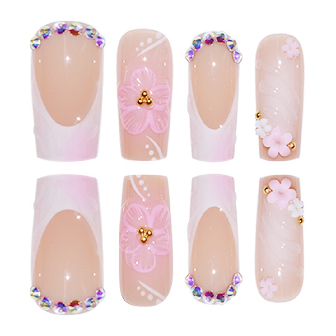 Artistic 3D Floral Press-On Nail Extenders Bowlift