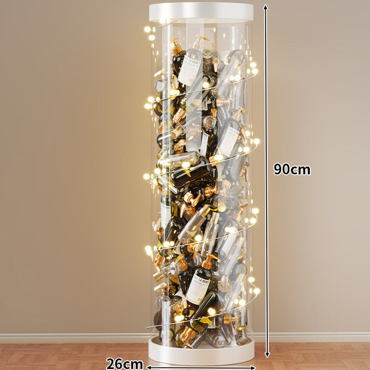 Tall Clear Acrylic Cylinder Display Case for Perfume and Miniature Bottle Storage