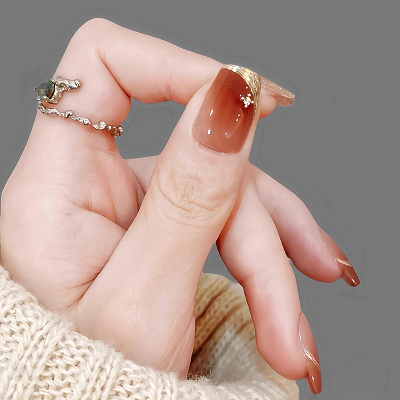 Elegant Glittering Press-On Nail Art Bowlift