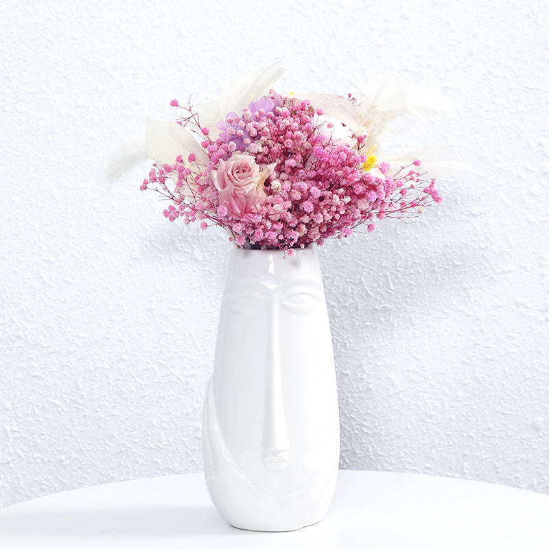 Artistic Face-Shaped Ceramic Vase Bowlift