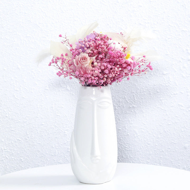 Artistic Face-Shaped Ceramic Vase Bowlift