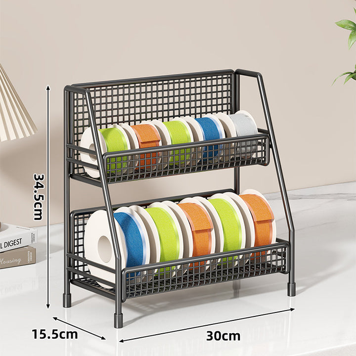 Four-Tier Desktop Ribbon and Tape Organizer Rack