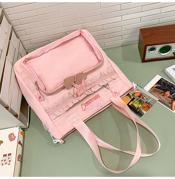 Transparent Front Pocket Casual Backpack Bowlift