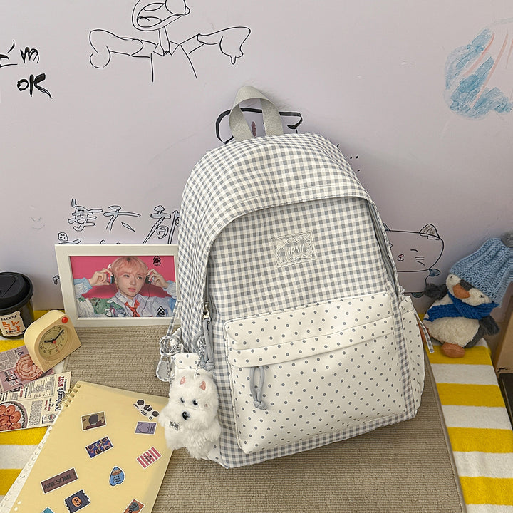 Chic Plaid Backpack Bowlift