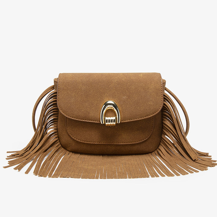 Stylish Suede Fringe Crossbody Bag