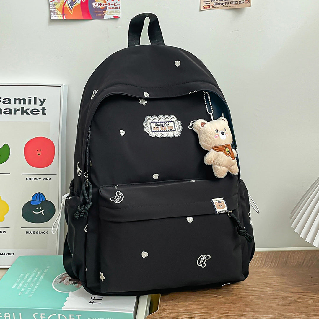 Stylish Floral-Embellished Backpack Bowlift