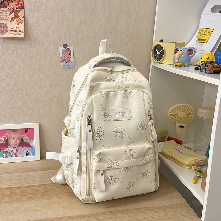 Floral-Printed Backpack with Adjustable Straps Bowlift