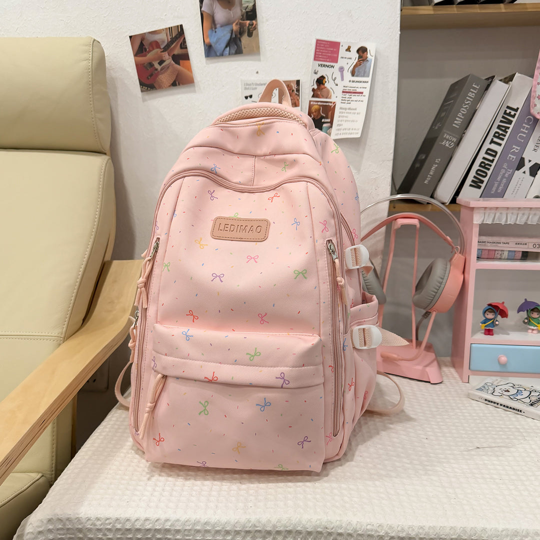 Stylish School Backpack with Fun Patterned Accents Bowlift