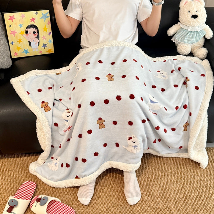 Playful Cartoon-Themed Fleece Blanket