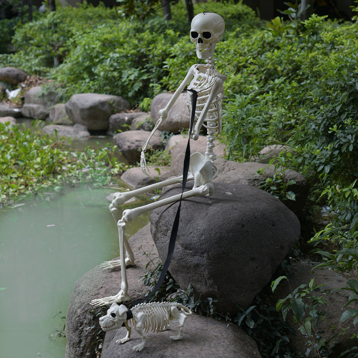 Decorative Skeleton Dog and Human Figurine Set Bowlift