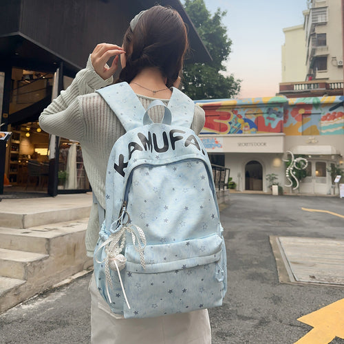Casual Star-Embellished Backpack Bowlift