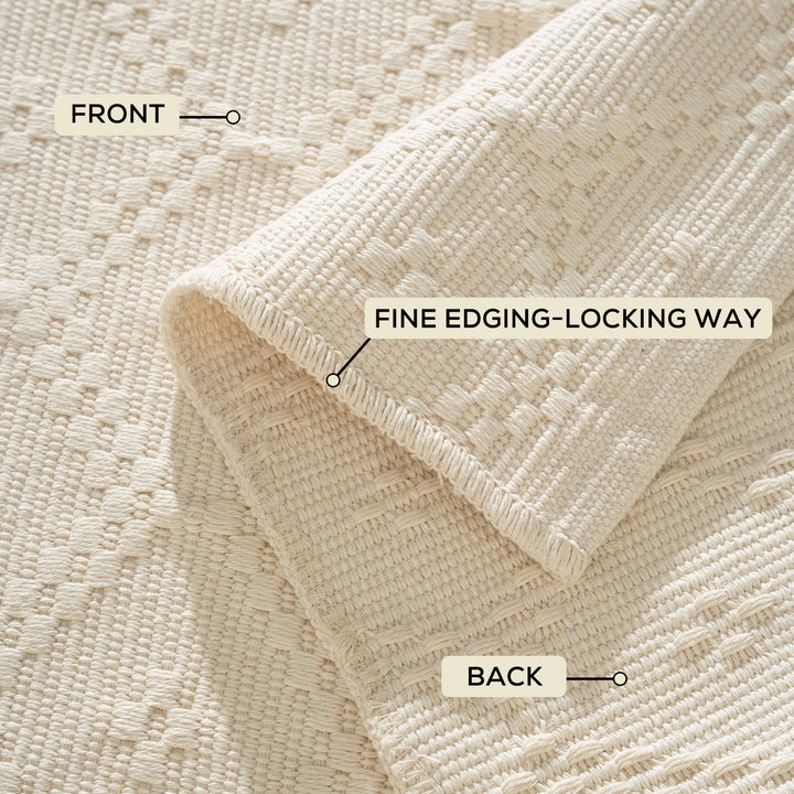 Woven square placemat with embossed diamond pattern Bowlift
