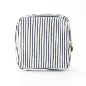 Cosmetic storage bag with fine stripe pattern Bowlift