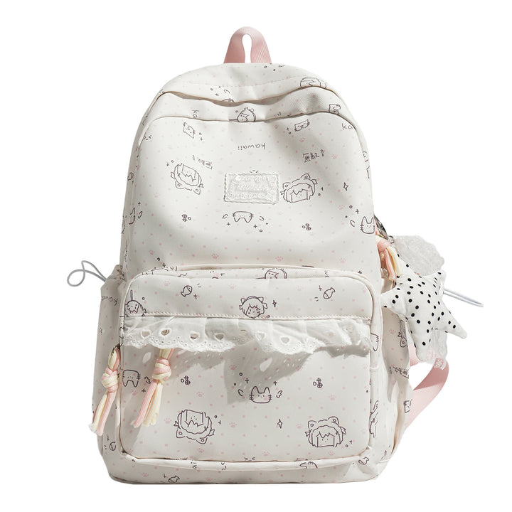 Whimsical Character Print School Backpack Bowlift