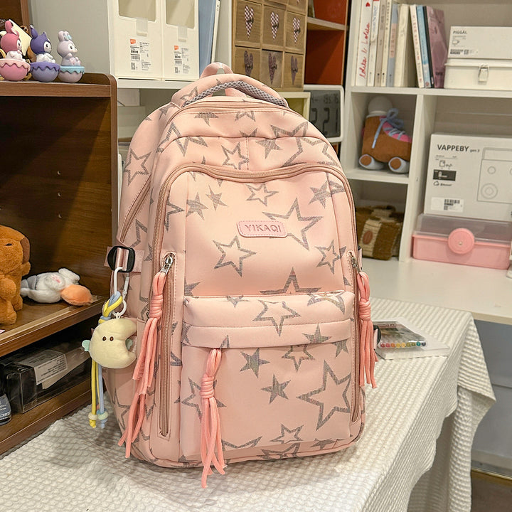 Stylish Star-Printed School Backpack Bowlift