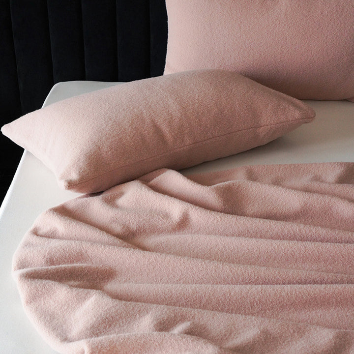 Brushed Cotton Jersey Deep-Pocket Fitted Sheet Set with Matching Pillowcases