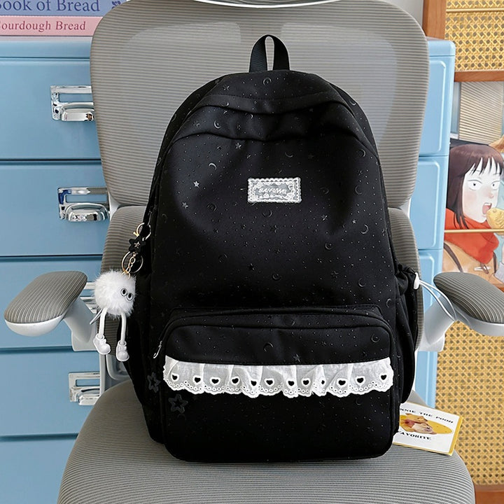 Stylish Backpack with Decorative Accents Bowlift