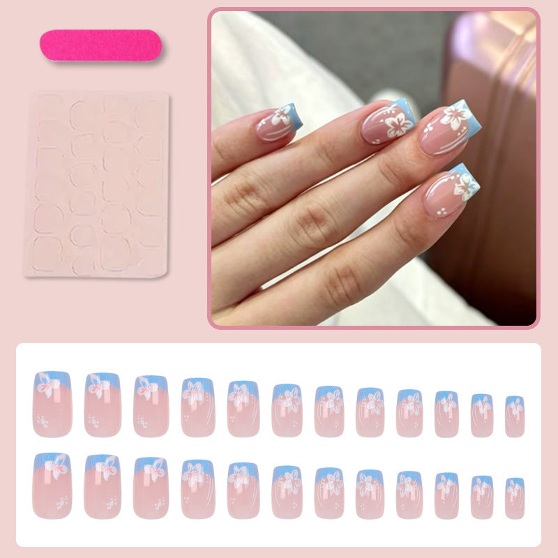 Artificial nail set with delicate flower designs Bowlift