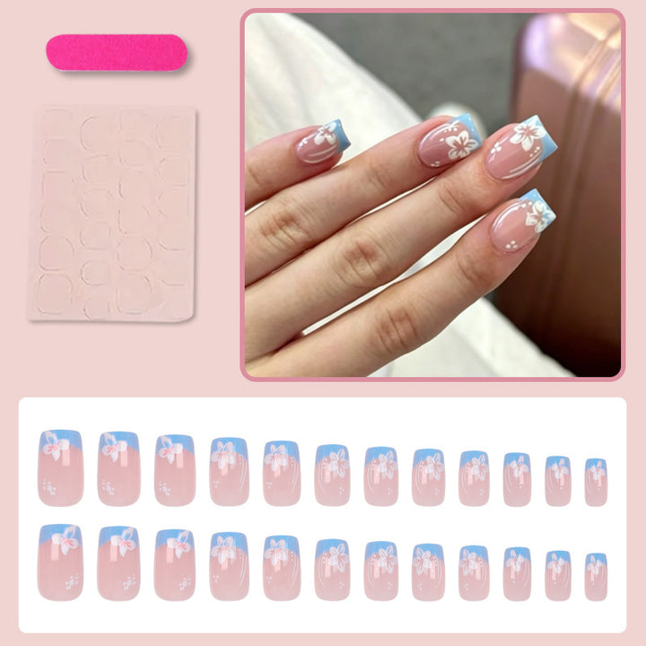 Artificial nail set with delicate flower designs Bowlift