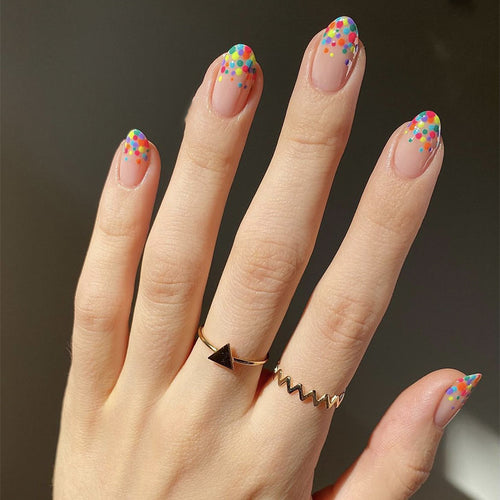 Colorful Polka Dot Nail Art Press-On Nails Bowlift