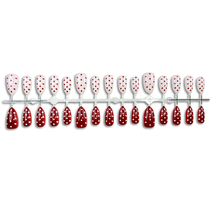 Decorative Press-On Nail Art Set with Charming Dots