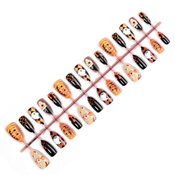 Creative nail art set with unique Halloween designs Bowlift