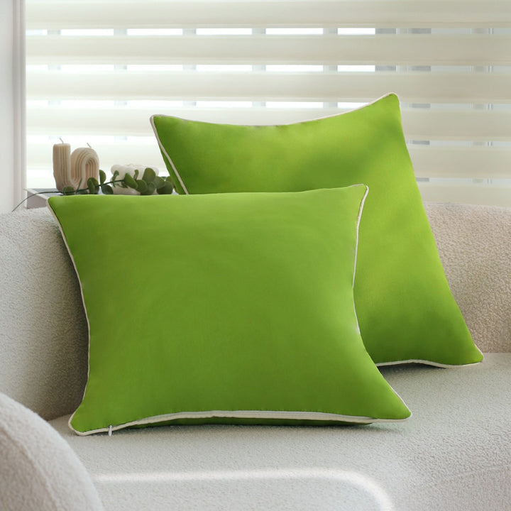 Square soft-touch cushion cover with contrasting piping and concealed zipper Bowlift