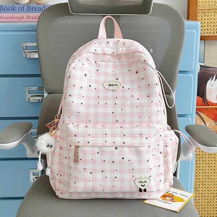 Stylish Checkered Mini Backpack Bowlift