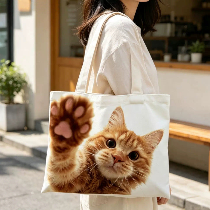 Cute Cat Illustration Tote Bag