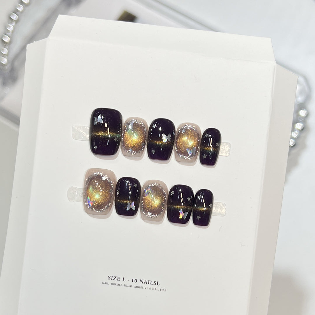 Galaxy-Inspired Press-On Nail Art Set