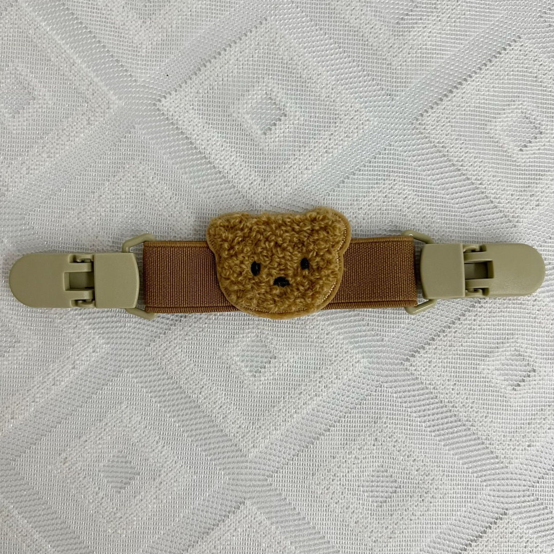 Pacifier and Toy Safety Clip with Plush Bear and Quick-Release Buckles