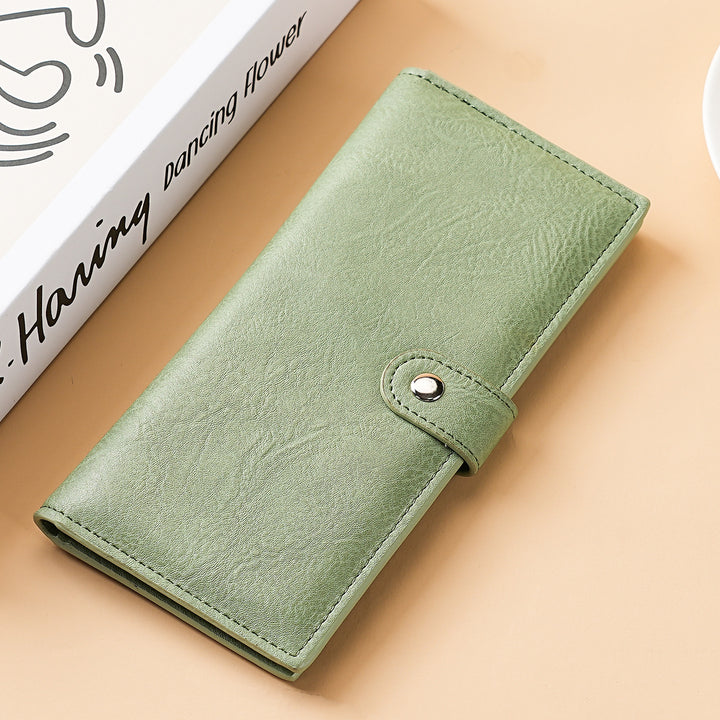 Elegant Textured Leather Long Wallet