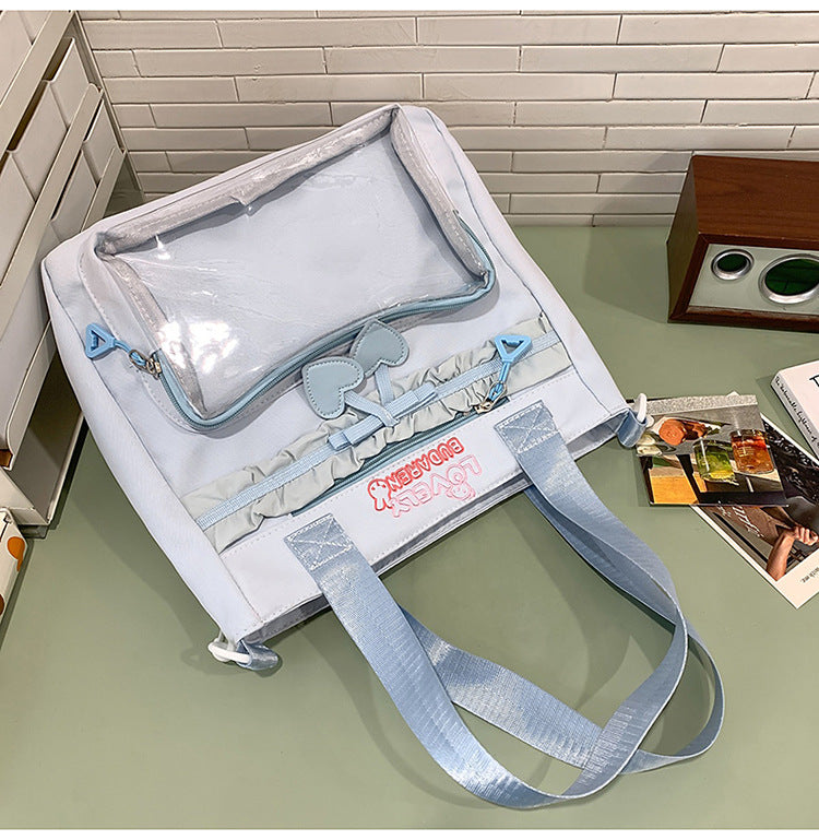 Transparent Front Pocket Casual Backpack Bowlift